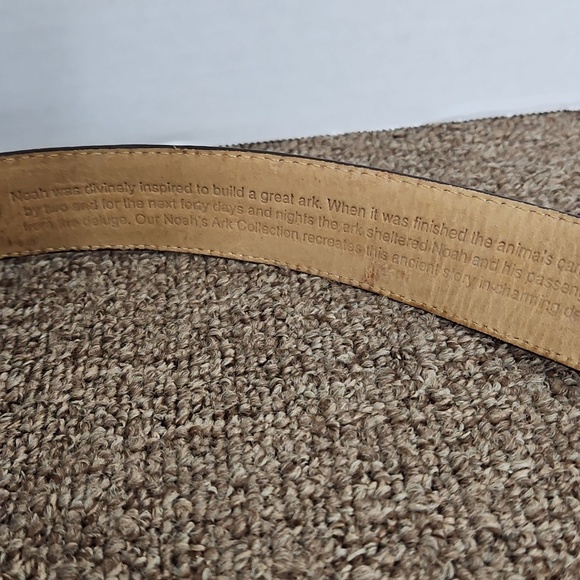 Vintage Brighton Museum Collection Brown Leather Silver Noahs Ark Belt Sz M main image 5
